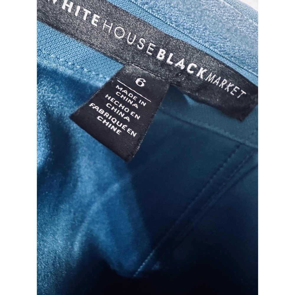White House Black Market Strapless Wrap Front Jumpsuit Teal Blue Size 6 Formal - Picture 7 of 7
